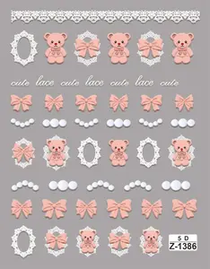 100 Designs 2024 New Butterfly Spring Summer Flowers Autumn Leaf Stickers Winter Snow Adhesive 5D Embossed Nail Art Stickers