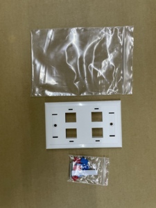 120-Type 4-Port RJ45 ABS Faceplate with Computer & Telephone Icon 86-Type Optional for Networking - Product Image 3