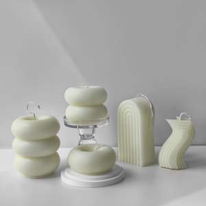 アーリーライザー幾何学的ドーナツキャンドルモールド3つの円スタッキング音楽DIYアロマセラピー石膏装飾品ケーキシリコンモールド - Product Image 3