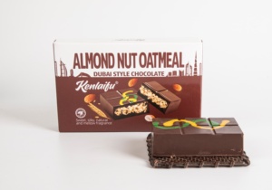 KENLAIFU Halal Dubai Style Kunafa, Barre de <span class=keywords><strong>chocolat</strong></span> <span class=keywords><strong>noir</strong></span> à l'amande et à l'avoine, Vente en gros, Halal, OEM, Logo personnalisé - Product Image 3
