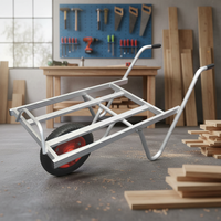 Chariot à une roue en aluminium avec support OEM, capacité de charge 120 kg, structure plateforme, pour outils, usage domestique et agricole, stockage