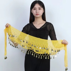 J609 Sciarpa da Danza del Ventre con Paillettes per <span class=keywords><strong>Donna</strong></span>, Cintura Avvolgente, Gonna per Spettacoli e Festival, Taglia Unica - Product Image 3
