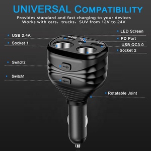 Cargador <span class=keywords><strong>USB</strong></span> dual de carga rápida QC3.0 adecuado para teléfono compatible con cargador de coche multipuerto 3 cargador de encendedor de cigarrillos - Product Image 5