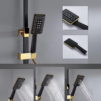 FEIDU Système de douche mural carré moderne en acier inoxydable avec effet pluie, ensemble de douche thermostatique numérique LED pour salle de bain