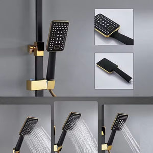 FEIDU Système de <span class=keywords><strong>douche</strong></span> mural carré moderne en acier inoxydable avec effet pluie, ensemble de <span class=keywords><strong>douche</strong></span> thermostatique numérique <span class=keywords><strong>LED</strong></span> pour salle de bain - Product Image 3