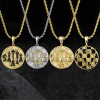 Pendentif personnalisé en zircone de qualité 5A, style punk, plaqué or, tendance rap-hip-hop, idéal pour les fêtes et les cadeaux