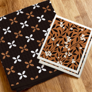 Ensemble de torchons suédois en coton de cellulose naturel, lavables et réutilisables, avec motif floral et fruitier personnalisé - Product Image 6