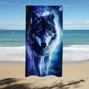 Venta Directa de Fábrica de Toallas de Playa de Verano con Dibujos Animados de Lobos, Toallas Multiusos de Secado Rápido y Resistentes a la Arena, Personalización Gratuita - Product Image 4