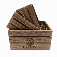 Caisse en bois rustique haut de gamme avec logo personnalisé, emballage en caisses superposables, présentoir en bois pour la vente au détail, décoration intérieure, coffret cadeau