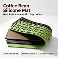 Tapis de bar à café en PVC écologique 50*10cm, motif grains de café en relief, antidérapant, imperméable, pour comptoir de café