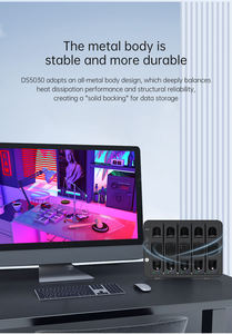 غلاف داخلي بخمسة أقراص DS5030 أزرق مشتعل (Fire Blue (DS5030) غارة 2 ركوب سعة SATA our منفذ توسعة USB للخادم - Product Image 6