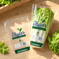 Sac d'emballage pour légumes frais en CPP micro-perforé de qualité alimentaire, forme trapézoïdale, pour la laitue et les légumes verts