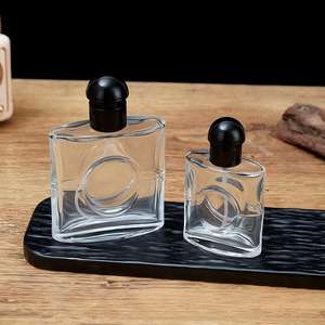 ขวดน้ำหอมแก้วใสทรงสี่เหลี่ยม ความจุ 25 มล. / 50 มล. / <span class=keywords><strong>90</strong></span> มล. ขวดเปล่าสำหรับเครื่องสำอางสีดำ - Product Image 4