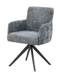 <span class=keywords><strong>Fauteuil</strong></span> pivotant moderne luxueux à 360 degrés avec pieds en <span class=keywords><strong>métal</strong></span> peint en <span class=keywords><strong>noir</strong></span> Chaise de bureau et de salle à manger rembourrée - Product Image 2