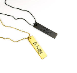 Bijoux pour hommes Jietao en acier inoxydable <span class=keywords><strong>collier</strong></span> d'étiquettes de chien <span class=keywords><strong>militaire</strong></span> personnalisé <span class=keywords><strong>collier</strong></span> pendentif barre verticale rectangulaire personnalisé - Product Image 4