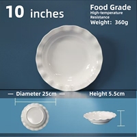 Soupière en mélamine plastique de 10 pouces, grand bol à soupe, vaisselle de banquet, assiette à homard, plat profond, durable, moderne, minimaliste, floral