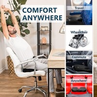 Coussin ergonomique matelassé en mousse à mémoire de forme pour soulagement des douleurs sciatiques et du coccyx, idéal pour chaise de voiture ou de bureau, amovible