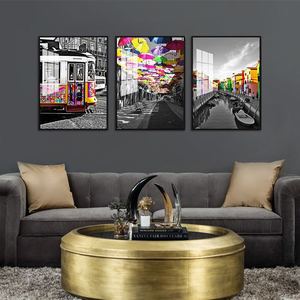 Set di 3 Stampe su Vetro e Porcellana con Paesaggio di <span class=keywords><strong>Venezia</strong></span> in Stile Nordico Moderno, Decorazione Murale per Casa - Product Image 2