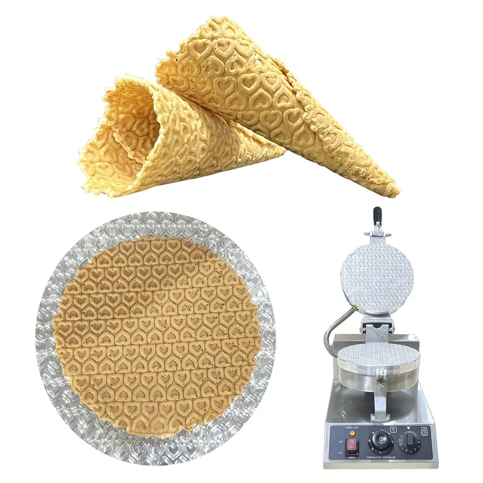 Uso comercial Sorvete Cone Waffle Maker Máquina Sugar Egg Roll Cone Baking Machine