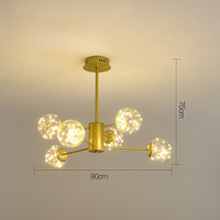 Lustre Suspendu LED Moderne de Luxe Léger 2022 en Fer et Verre, Réglable en Hauteur, Style Nordique, pour Restaurant et Salle à Manger, Modèle Baby's Breath Star