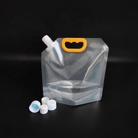 Sac d'emballage liquide en plastique transparent de haute qualité avec poignée, 1l 1,5l 2l 5l, poche à bec debout pour jus, boissons, eau