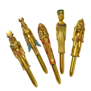 Good Selling Resin Crafts Egyptian Divine Pen Set 7 Style Egyptian Pens Queen Pharaoh Nefertiti
