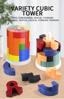 Ensemble de blocs de construction DIY pour enfants, blocs cylindriques Jenga, jouet de construction interactif parent-enfant