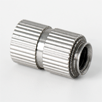 Raccord pneumatique moleté en acier inoxydable usiné CNC, à ajustement serré, avec fixation filetée, accessoires personnalisables