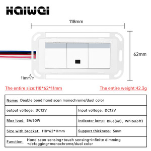Led của nhãn hiệu quét cảm biến cảm ứng chuyển đổi DC12V 5A 60 Wát thông minh LED ánh sáng CCT gương mờ điều khiển phòng tắm morrior - Product Image 4