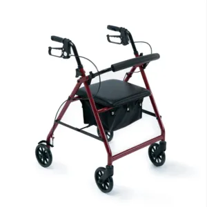 Cadeira de rodas autopropelida E-Wiwa de alumínio de alta qualidade com altura ajustável e bolsa para exportação