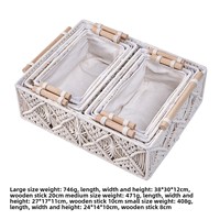 Ensemble de 3 boîtes de rangement en corde de coton tressée, style nordique, empilables, pour cosmétiques