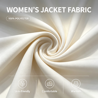 Veste décontractée zippée en polyester pour femme, blanc cassé, col montant, cordon de serrage, coupe courte, poches fendues, garniture à carreaux, ourlet élastique