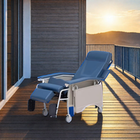 Chaise inclinable pliable multifonctionnelle médicale mobile pour hôpital Chaise inclinable manuelle confortable pour personnes âgées