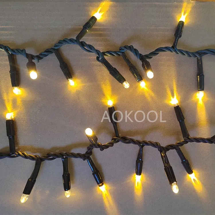 Rubber Cable Waterproof LED String lights Custom Color Christmas Fairy lights