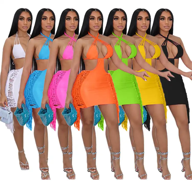 DMDF5287 Vrouwen Sexy Omzoomd Mini Dress Party Zomer 2022 Kleding Mode Roze Rok Bandage Jurk Voor Club Wear