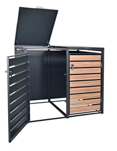 Armoire de rangement extérieure étanche <span class=keywords><strong>pour</strong></span> <span class=keywords><strong>poubelle</strong></span> avec couvercle à charnières, organisateur de poubelles à roulettes, <span class=keywords><strong>abri</strong></span> <span class=keywords><strong>pour</strong></span> <span class=keywords><strong>poubelle</strong></span> <span class=keywords><strong>pour</strong></span> usage commercial/domestique - Product Image 5