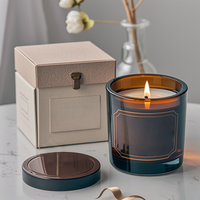 Bougie artisanale de luxe en cire de soja avec couvercles dorés, aromathérapie, décoration de mariage et cadeaux de Noël pour les fêtes et Diwali