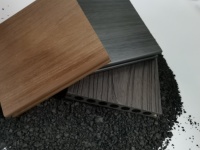 Planches de terrasse en composite bois-plastique (WPC) à trous ronds, à âme creuse, à grain de bois embossé, pour terrasse et jardin