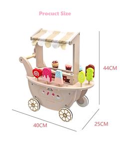 Nouveautés : Jouet en bois <span class=keywords><strong>de</strong></span> simulation pour enfants, chariot à crème glacée en bois pour jeu d'imitation, pour les enfants <span class=keywords><strong>de</strong></span> 3 ans et plus - Product Image 6