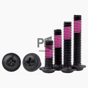 304 vis cruciformes à tête ronde en acier inoxydable rondelle à bride galvanisée noircissement 360 degrés rose adhésif Anti vis Nylock lâches - Product Image 6