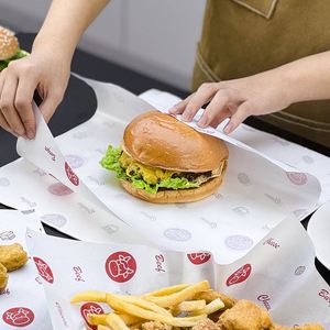 Emballage personnalisé pour sandwichs, hamburgers, frites, poulet frit, gâteaux, résistant à la graisse, écologique, biodégradable, imperméable, de qualité alimentaire - Product Image 2