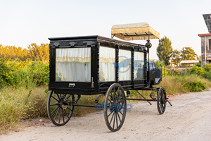 Carroza Fúnebre Europea Antigua con Caballos a la Venta, Carroza Fúnebre Real Negra Europea, Vehículo Funerario - Product Image 4