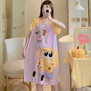 Áo ngủ nữ mùa hè mỏng tay ngắn mới Internet phong cách phổ biến đồ ngủ hoạt hình dễ thương ăn mặc lỏng lẻo - Product Image 4