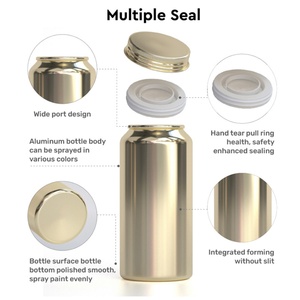 Customized Printed Logo Cylinder <b>Aluminum</b> Packaging Tin Jar for Capsules Pills Medicine Tablets-Eco-friendly Recyclable Screw - Product Image 5