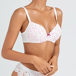 Ladymate ODM/OEM soutien-gorge rembourre tasse imprime a pois pour femmes soutien-gorge rembourré push up soutien-gorge quotidien soutien-gorge imprimé à armatures