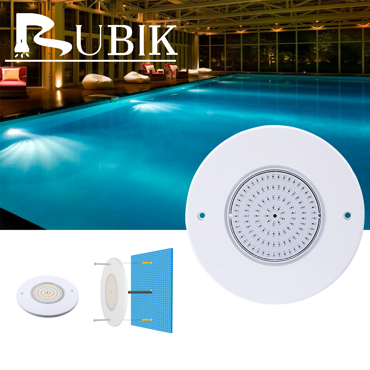 IP68 RGB Remote Control LED Pool Lights Warm White Wall-Mounted Landscape Lights ABS Body Waterproof Ra80 DC12V Dimmable 2-Year