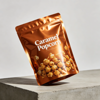 Sachet souple personnalisé en plastique de qualité alimentaire avec fenêtre pour pop-corn et chips