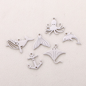 Elementi oceano Charm accessori impermeabili in acciaio al titanio fai da te gioielli per collana bracciale orecchini ciondolo animali marini - Product Image 4