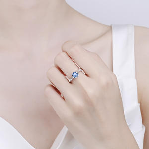 Bague en argent sterling 925 pour femme, classique, avec moissanite colorée de 1/2/3 carats, certifiée nationale, en stock, vente en gros - Product Image 4