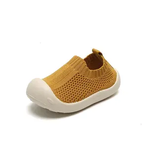 KANGYI-Prewalker Chaussures respirantes à semelle souple, maille d'intérieur au crochet, chaussures solides d'extérieur pour bébé, maternelle